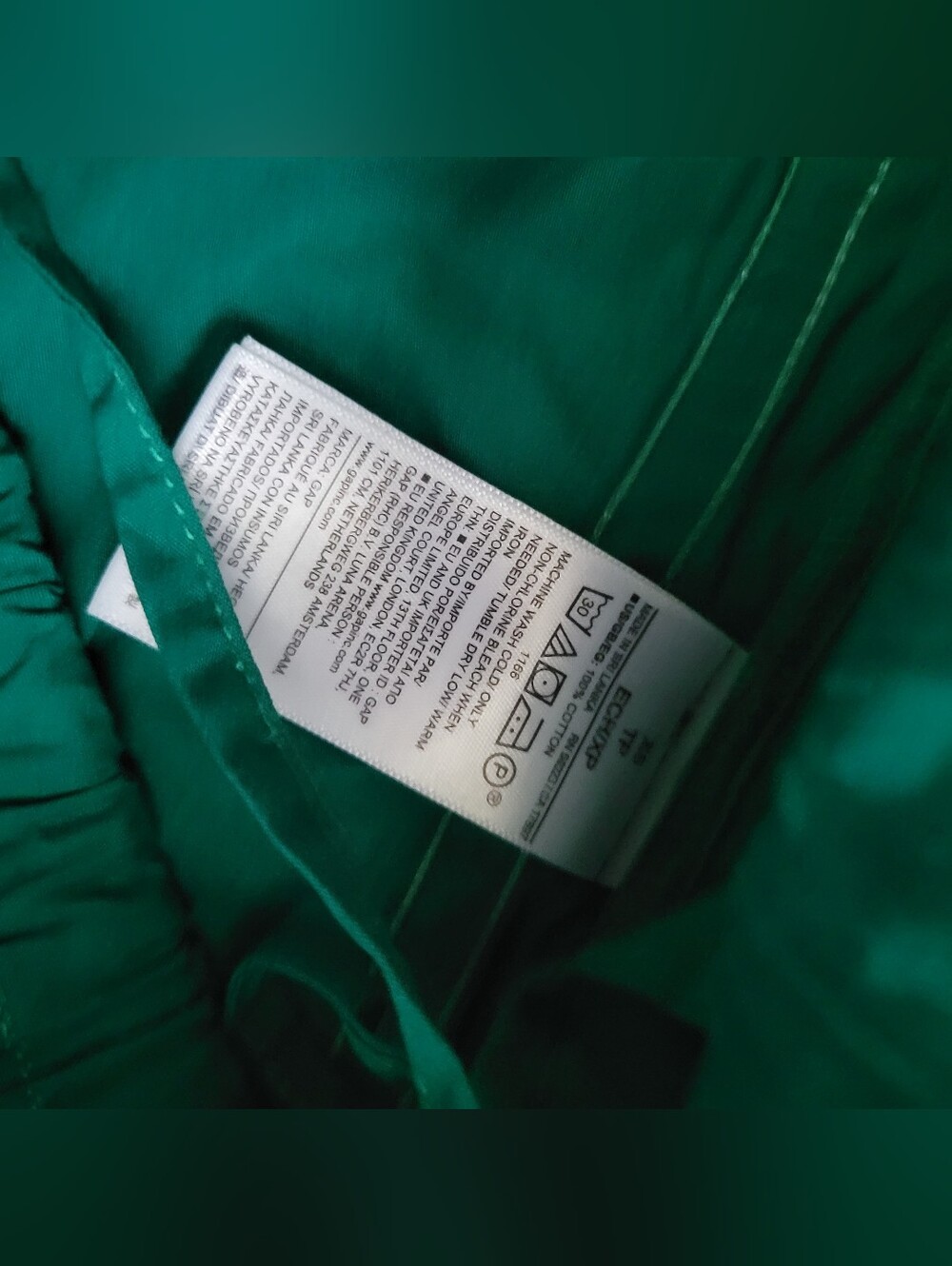 Gap Organic Cotton Poplin Relaxed Easy Stripe Pants Baize Green Barrel XS NWT - Picture 6 of 10